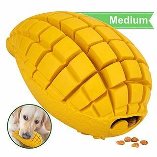 Pet-Fun Medium Mango - لعبة مضغ الكلاب المطاطية الآمنة والممتعة للملل ، موزع علاج غير قابل للتدمير فعليًا ، مغذي بطيء طويل الأمد ، لعبة تسنين قوية قوية للكلاب المتوسطة / الصغيرة