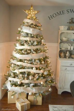 أفكار تزيين شجرة عيد الميلاد ضوء سرادق