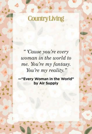 بطاقة اقتباس تقول أنه لأنك كل امرأة في العالم بالنسبة لي ، فأنت خيالي أنت واقعي