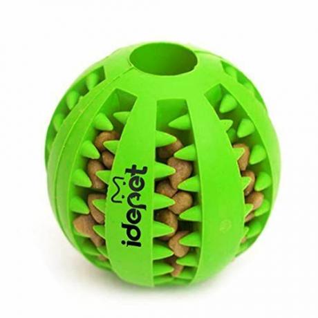 كرة لعبة للكلاب من Idepet، كرة مضغ للكلاب مقاومة للعض وغير سامة، أداة تغذية الطعام وتنظيف الأسنان، كرة ممارسة التمارين