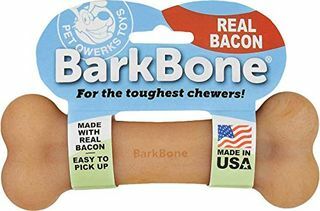 الحيوانات الأليفة Qwerks REAL BACON Infused BarkBone 