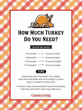 رسم بياني يوضح مقدار الديك الرومي الذي تحتاجه لكل شخص لتناول عشاء عيد الشكر
