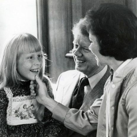 ايمي وروزالين وجيمي كارتر عام 1976