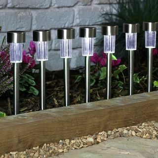 Argos Home Set of 10 Stainless Steel Solar Marker Lights