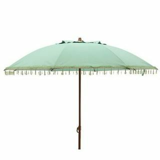 مظلة حديقة مع زخرفة خرزية أخضر بحري